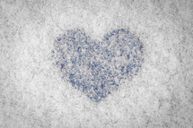blue heart in snow 