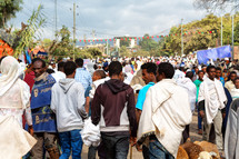 crowded market in Ethiopia 