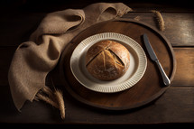 Bread on Wood Table