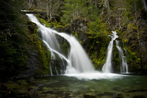 cascading waterfall at Silver Falls