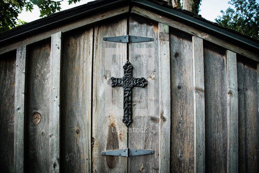 cross on a shed 