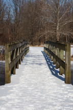 Bridge through the snow.