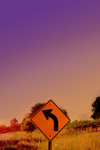curve road sign 