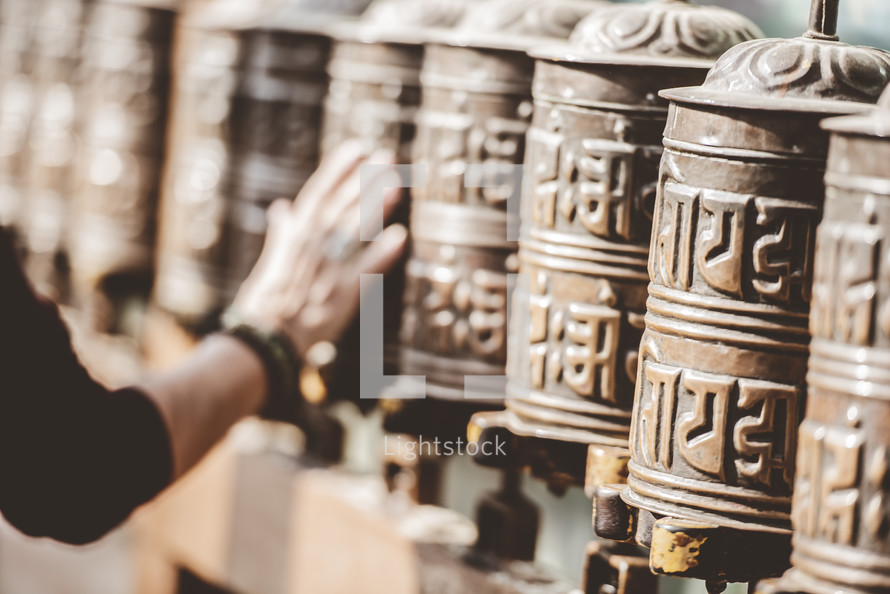 Tibetan prayer wheels 