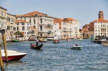 boats and gondolas in Venice 