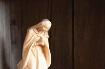 wooden Mary figurine 