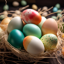 Basket of Dyed Eggs