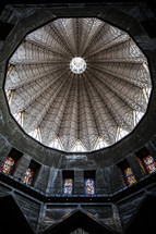 interior of a dome of an ancient church 