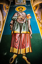 biblical paintings in an ancient church 