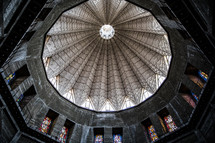 interior of a dome in an ancient church 