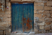 rusty teal doors 