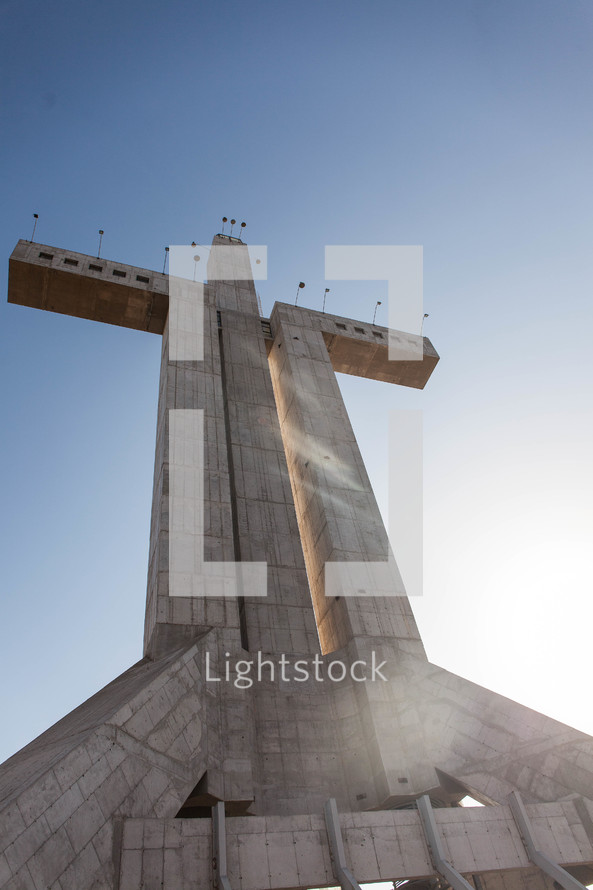 concrete cross sculpture in La Serena, Chile