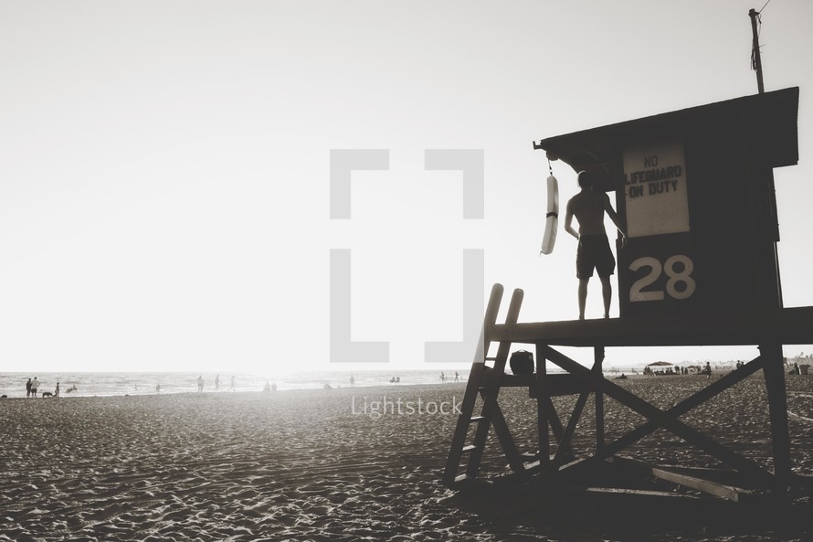 lifeguard stand on a beach 