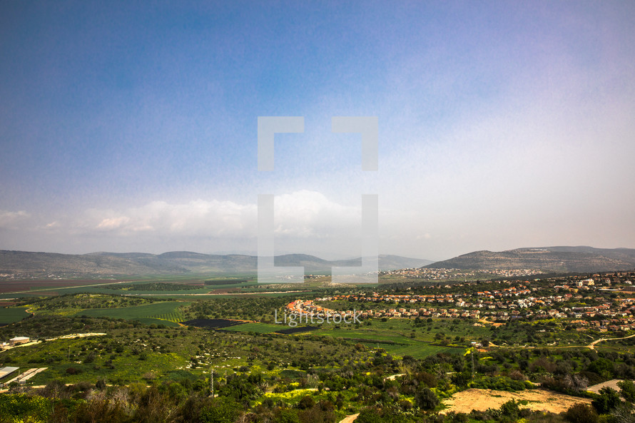 green landscape of the holy land 