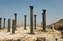 pillars in Umm Qais, Jordan 