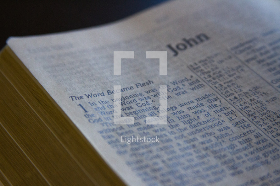Bible opened to John