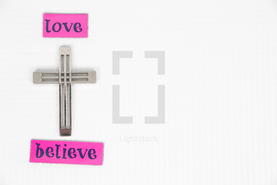 love, believe, cross