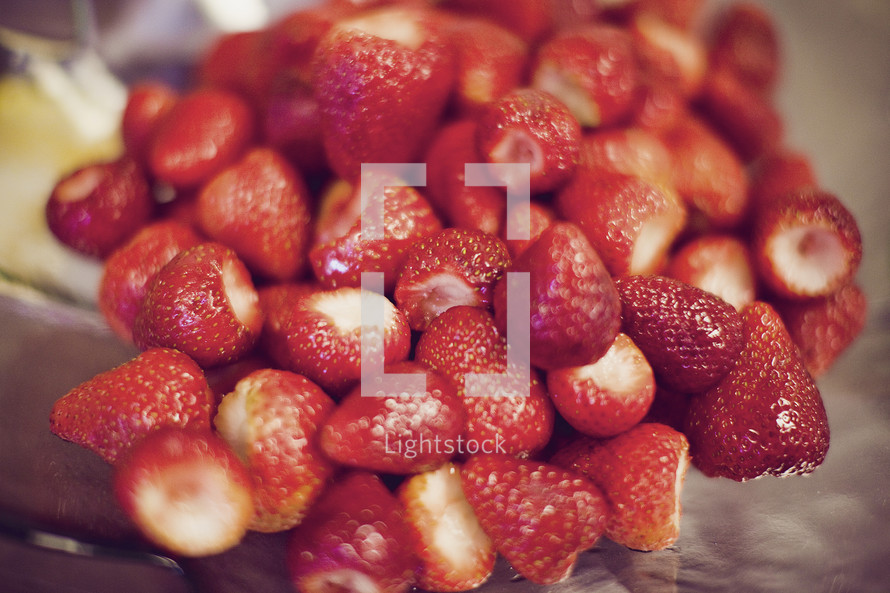 Fresh cut strawberries