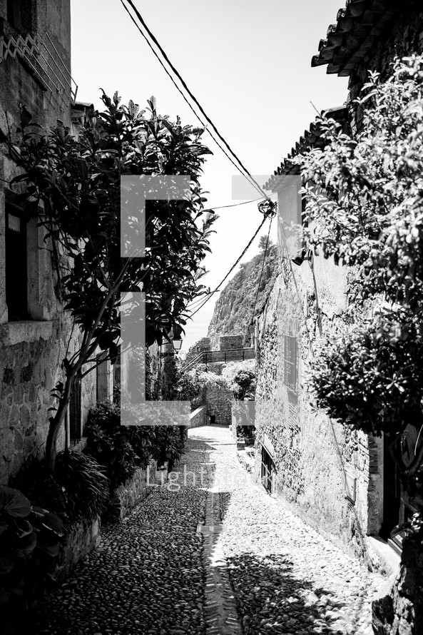 stone pathway between homes in Spain 