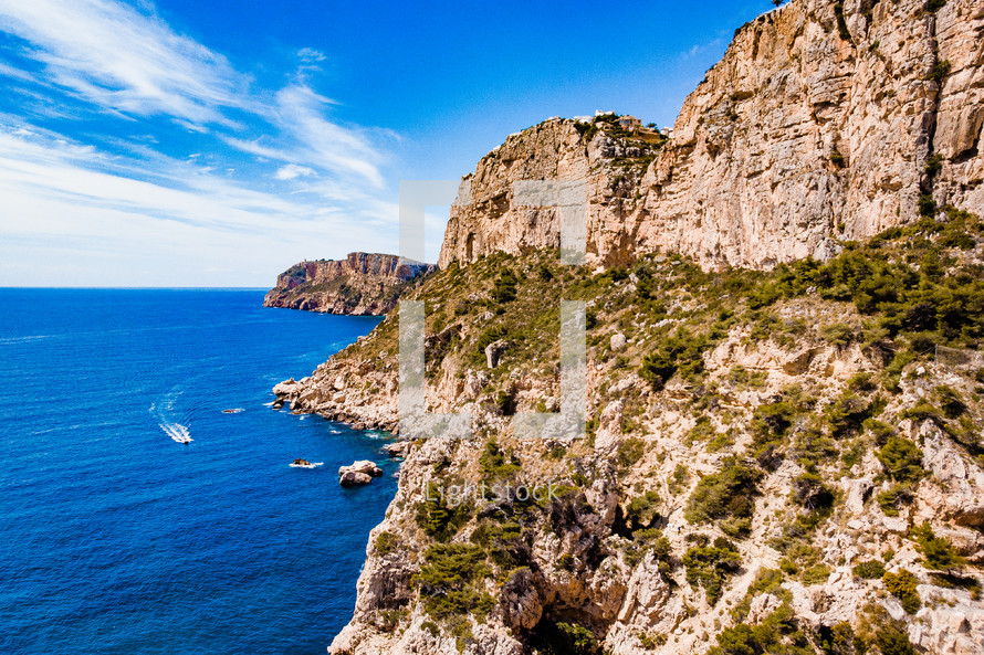 cliffs along a shore in Spain 