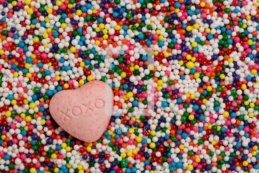 heart candy in sprinkles 