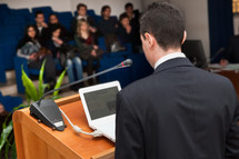 businessman giving a presentation 
