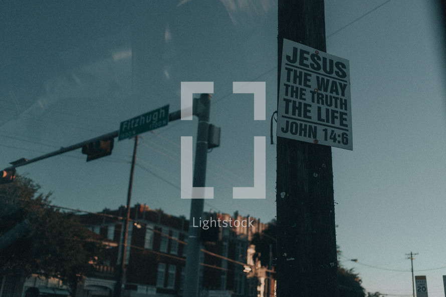 Jesus the way the truth the life, John 14:6 sign