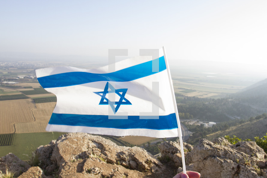 waving the Israeli flag 