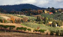 Rural countryside landscape of Tuscany hills