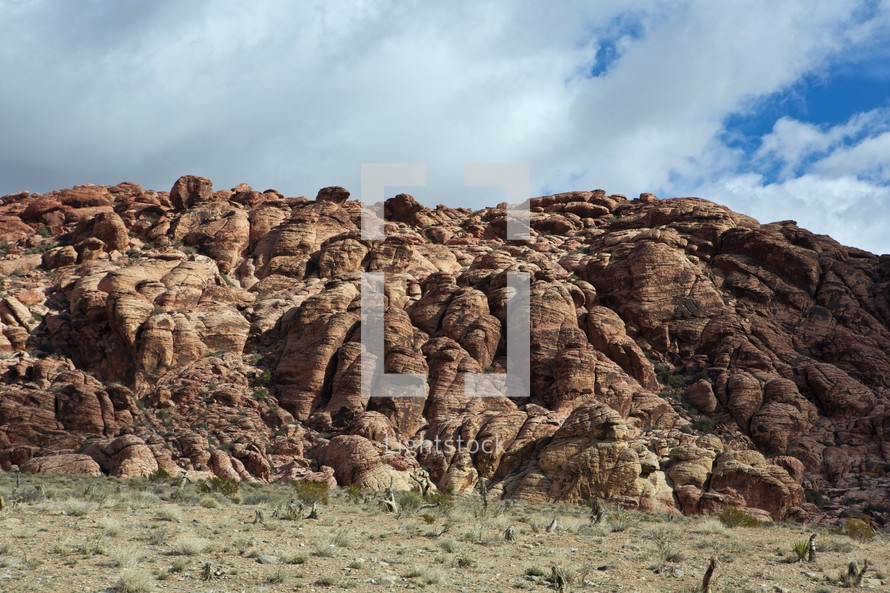 rocks in a desert in Nevada