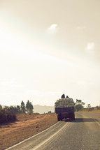 Delivery truck on a road in Africa. 