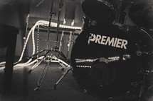 drum set on stage 