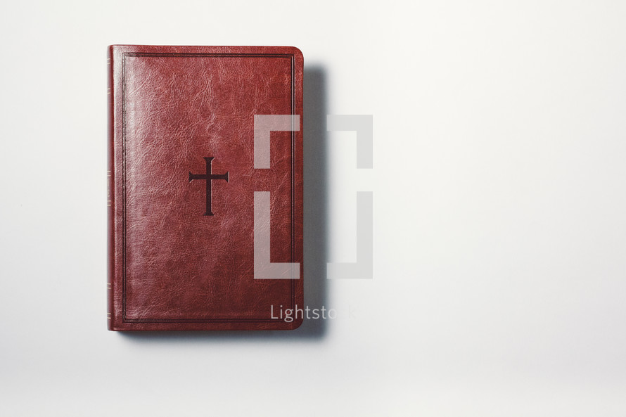 cover of a leather Bible on a white background 