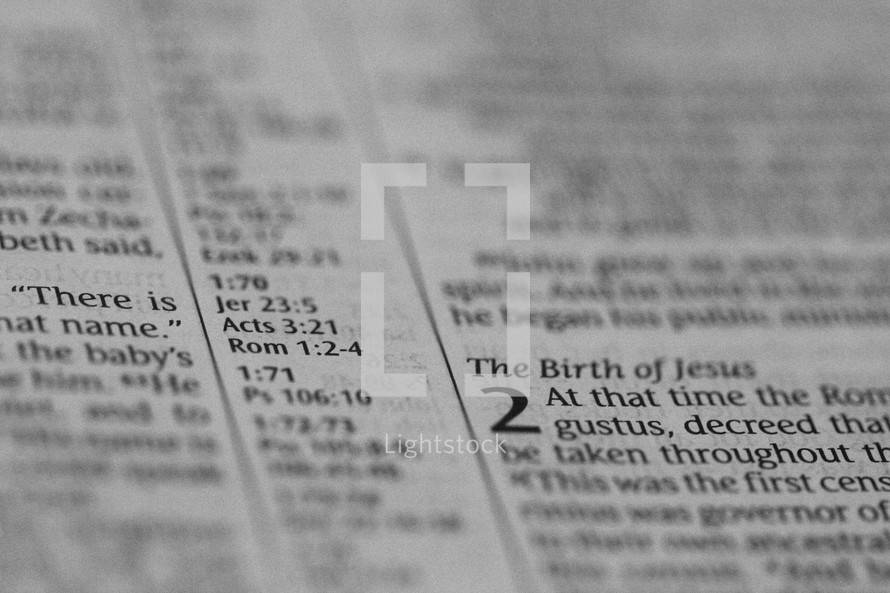 The birth of Jesus Biblical scripture 