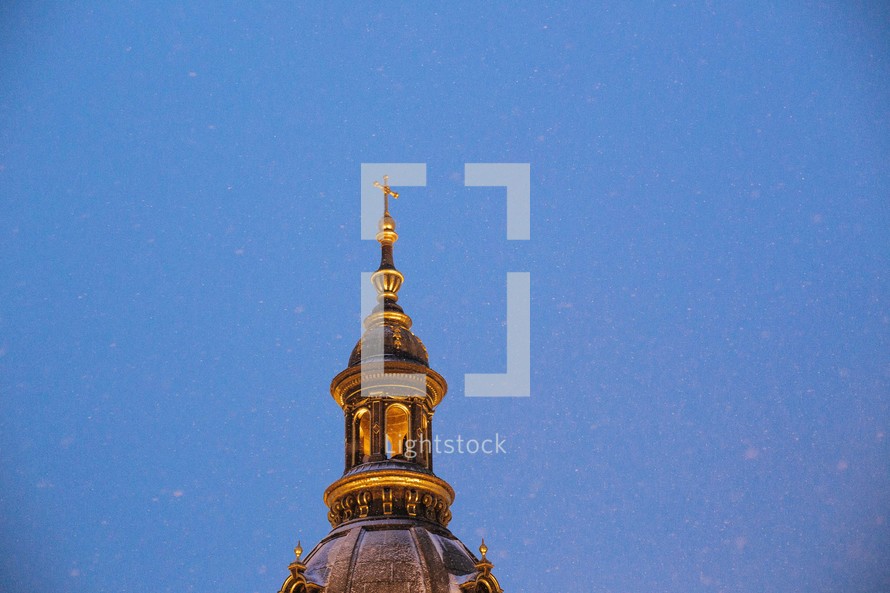 bell tower steeple in Budapest 