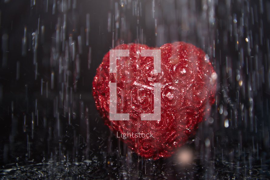 red heart in the rain 