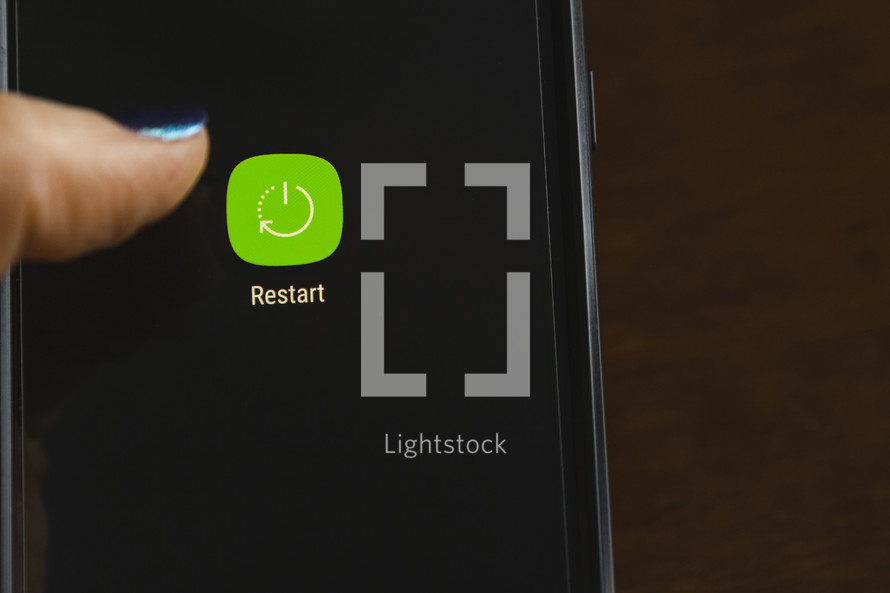 restart button on a cellphone 