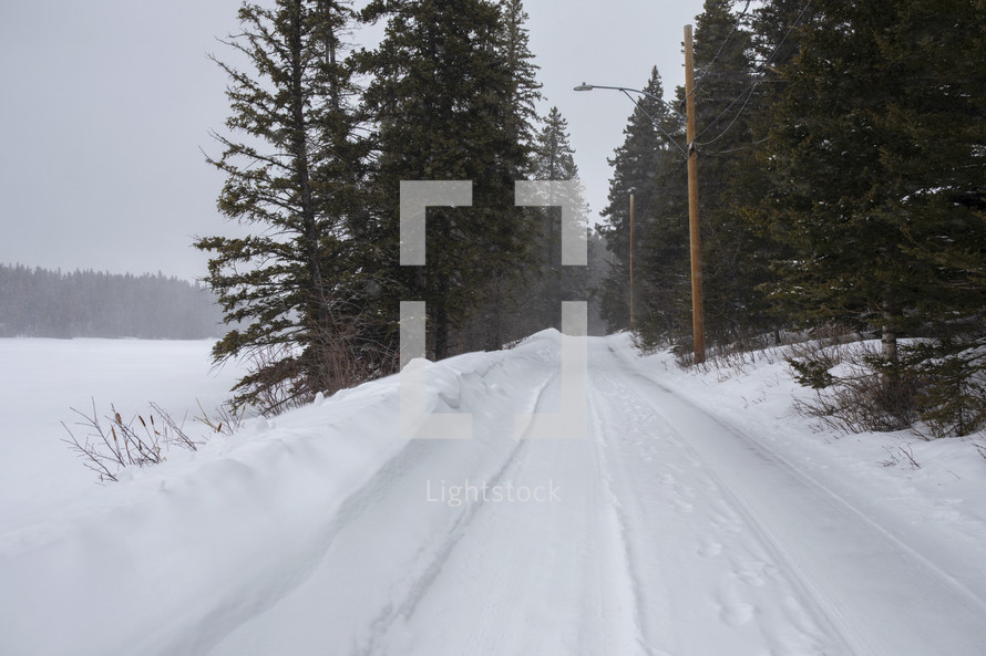 a snow covered road