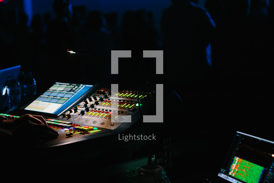 light on a sound board 