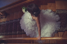 bride walking down stairs 
