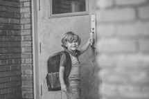 a child entering a school 