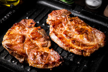 Grilled pork steak with rosemary. High quality photo