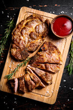 Grilled pork steak with rosemary. High quality photo