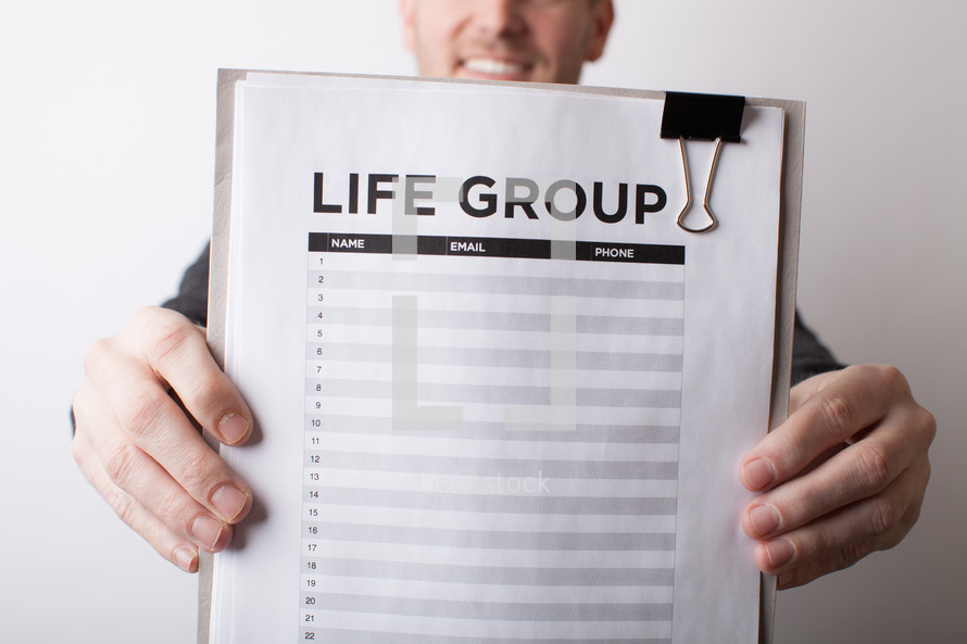 A Man with a Life Group Sign Up Sheet