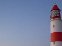red and white striped lighthouse