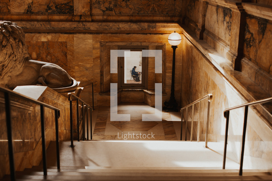 interior marble staircase 