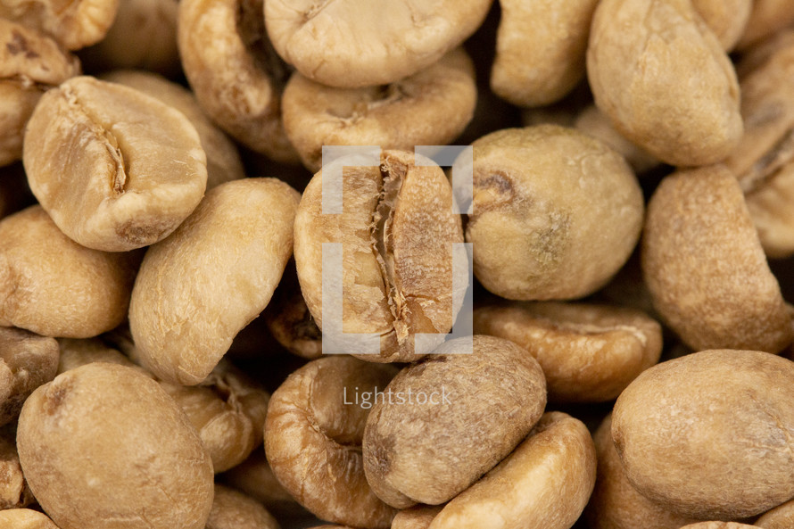 Raw Green Coffee Beans Background
