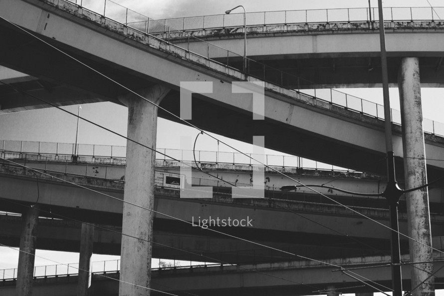 crisscrossing overpasses 