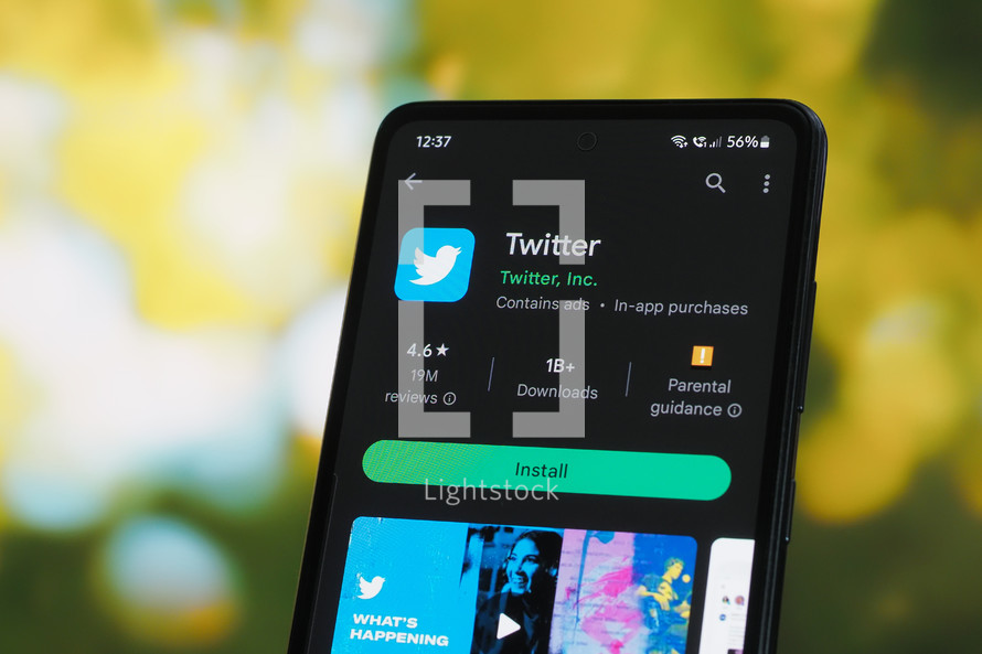 Twitter app on a smartphone 