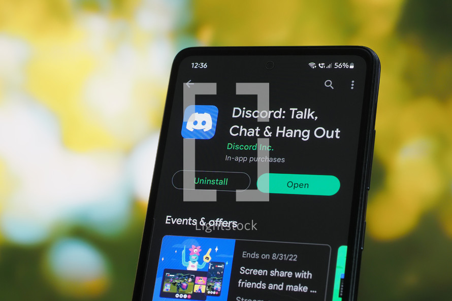 Discord app on a smartphone 